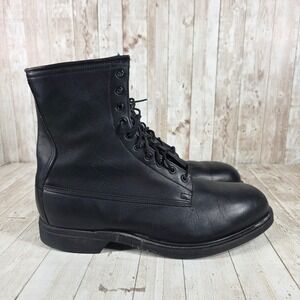 Wolverine Men's Black Leather Lace-Up Work Boots
